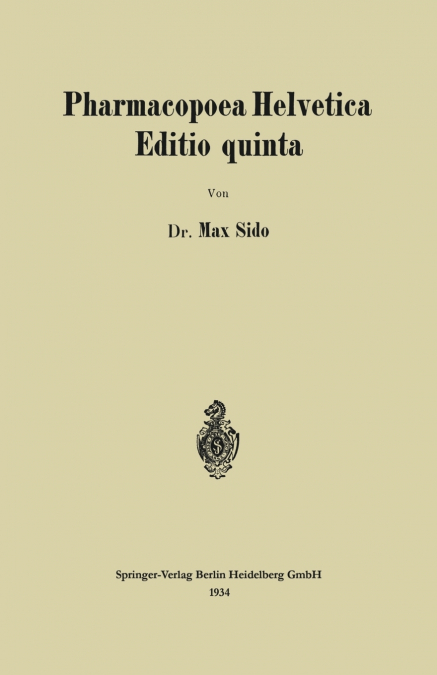 Pharmacopoea Helvetica Editio Quinta