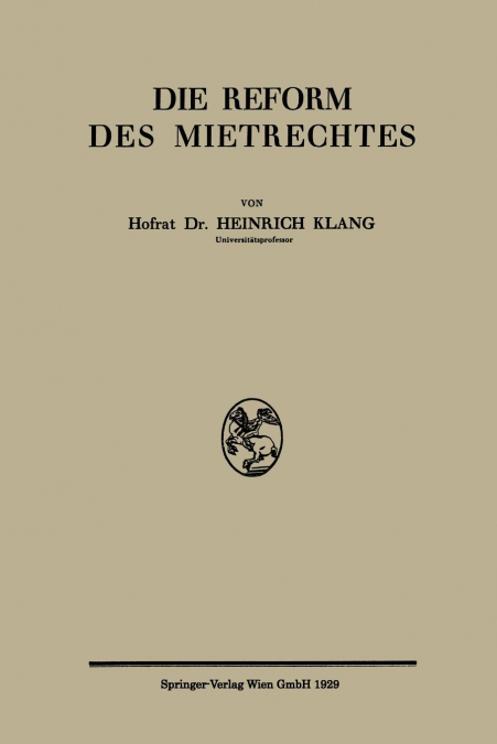 Die Reform Des Mietrechtes