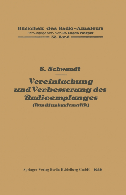 Vereinfachung Und Verbesserung Des Radioempfanges