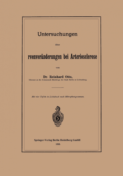 Untersuchungen Uber Sehnervenveranderungen Bei Arteriosclerose