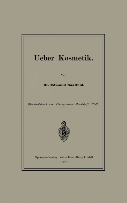 Ueber Kosmetik