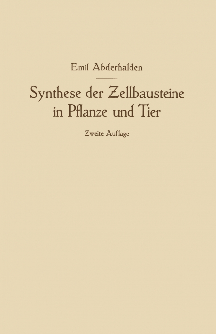 Synthese Der Zellbausteine in Pflanze Und Tier