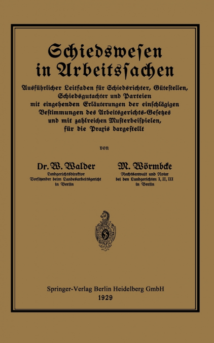 Schiedswesen in Arbeitssachen