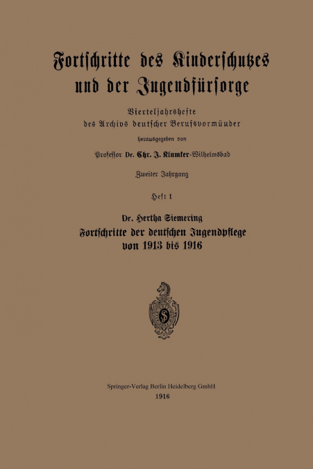 Fortschritte Des Kinderschutzes Und Der Jugendfursorge