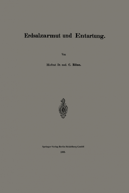 Erdsalzarmut Und Entartung