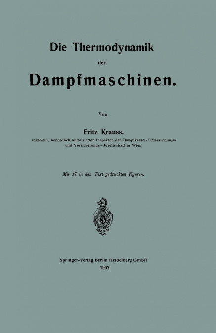 Die Thermodynamik Der Dampfmaschinen