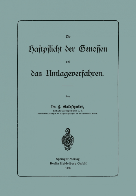 Die Haftpflicht Der Genossen Und Das Umlageverfahren