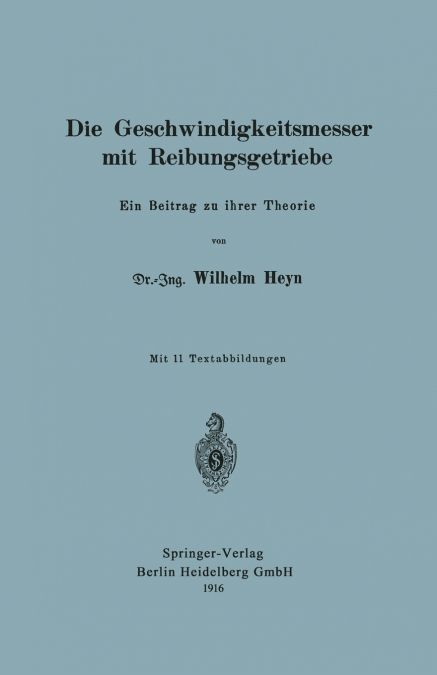 Die Geschwindigkeitsmesser Mit Reibungsgetriebe