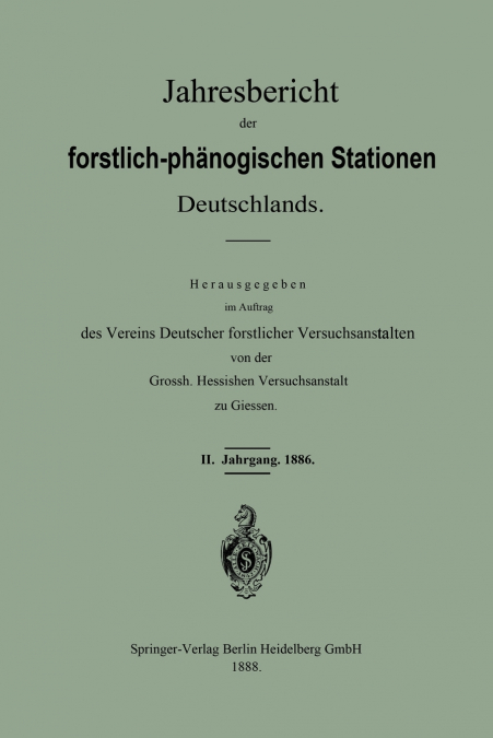 Jahresbericht Der Forstlich-Phanologischen Stationen Deutschlands