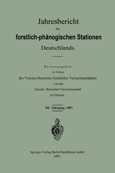 Jahresbericht Der Forstlich-Phanologischen Stationen Deutschlands