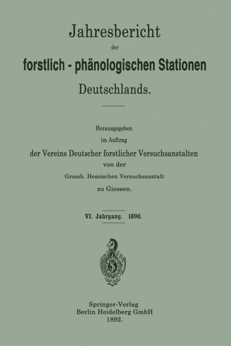 Jahresbericht Der Forstlich-Phanologischen Stationen Deutschlands