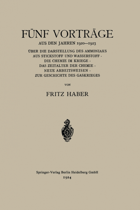 Funf Vortrage Aus Den Jahren 1920-1923