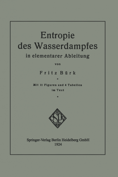 Entropie Des Wasserdampfes in Elementarer Ableitung