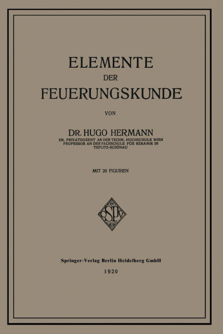 Elemente Der Feuerungskunde
