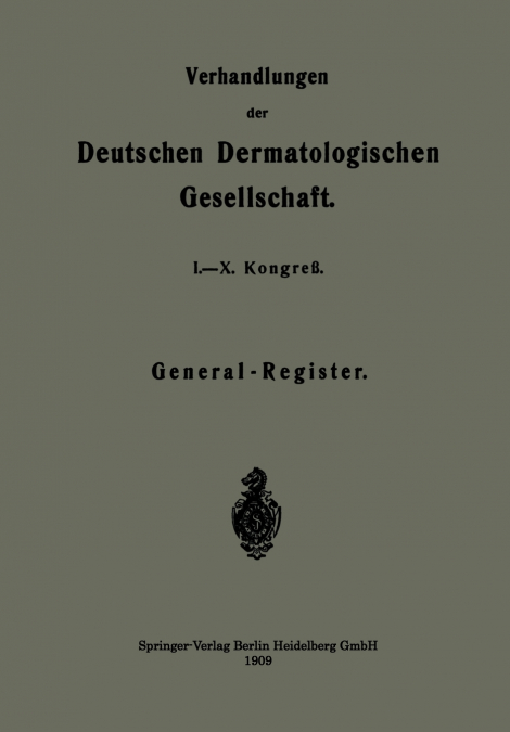 Verhandlungen Der Deutschen Dermatologischen Gesellschaft