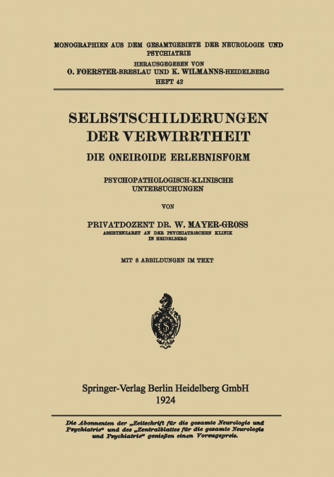 Selbstschilderungen Der Verwirrtheit