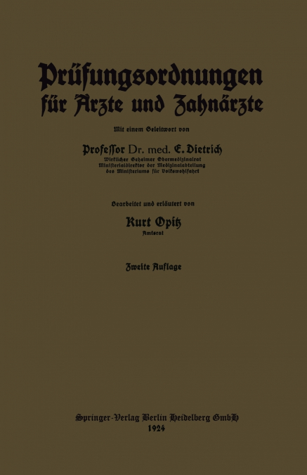 Prufungsordnungen Fur Arzte Und Zahnarzte