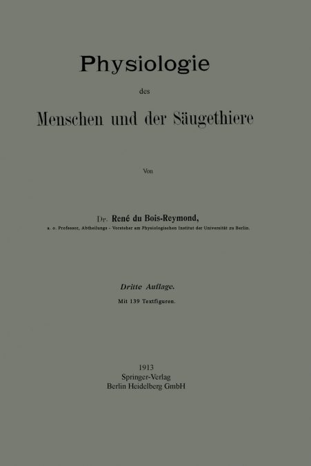 Physiologie Des Menschen Und Der Saugethiere