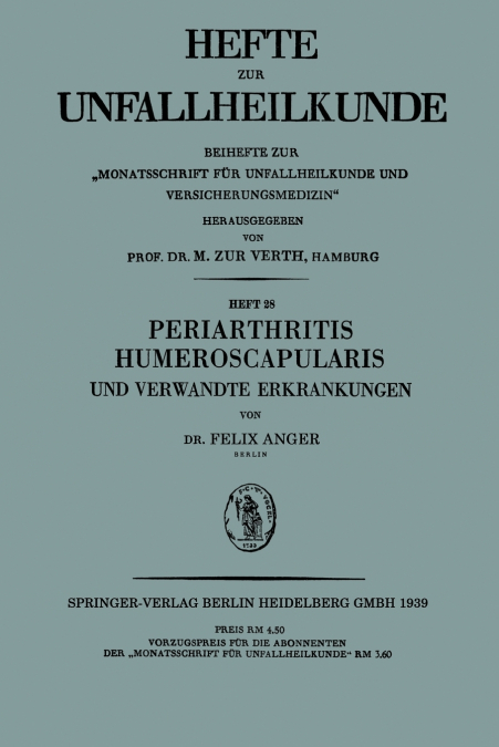 Periarthritis Humeroscapularis Und Verwandte Erkrankungen