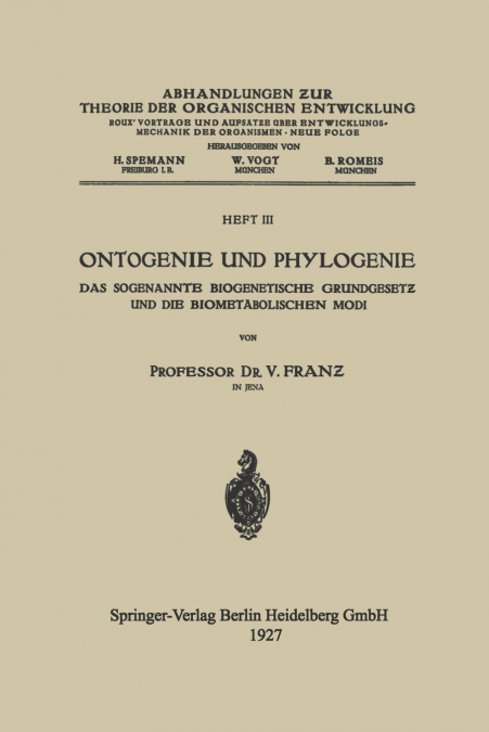 Ontogenie Und Phylogenie