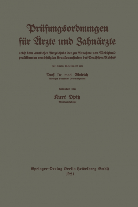 Leitfaden Der Prufungsordnungen Fur Arzte Und Zahnarzte