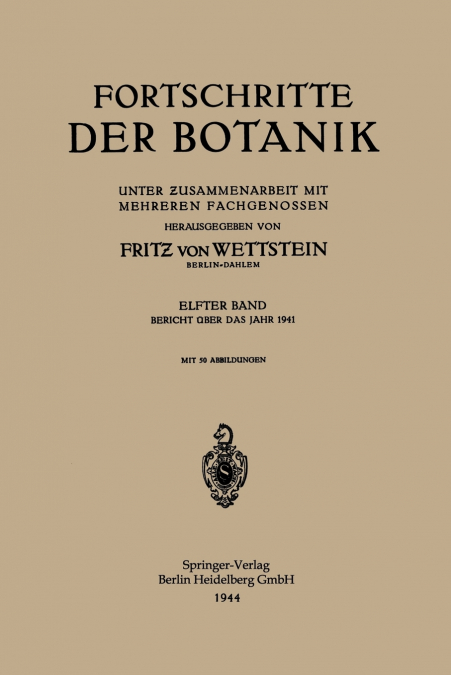 Fortschritte Der Botanik