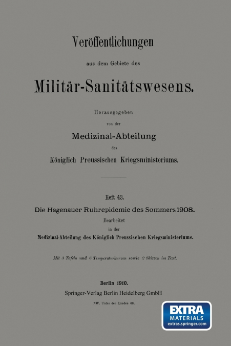 Die Hagenauer Ruhrepidemie Des Sommers 1908