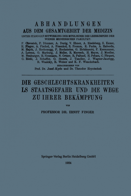 Die Geschlechtskrankheiten ALS Staatsgefahr Und Die Wege Zu Ihrer Bekampfung
