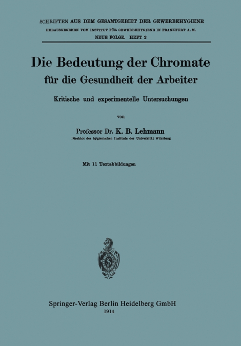 Die Bedeutung Der Chromate Fur Die Gesundheit Der Arbeiter