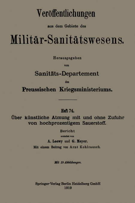 Uber Kunstliche Atmung Mit Und Ohne Zufuhr Von Hochprozentigem Sauerstoff