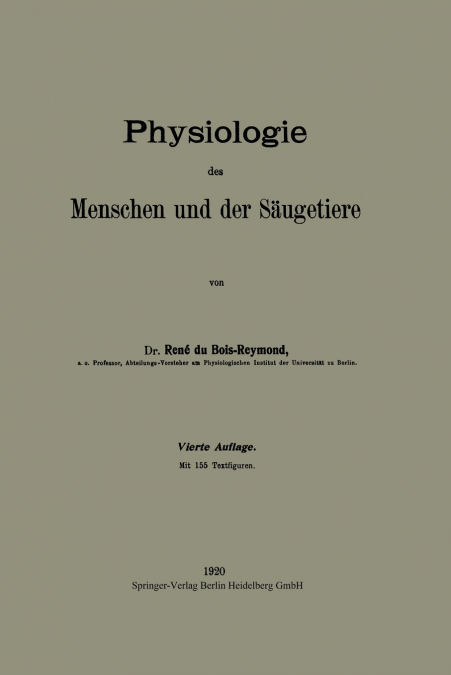 Physiologie Des Menschen Und Der Saugetiere
