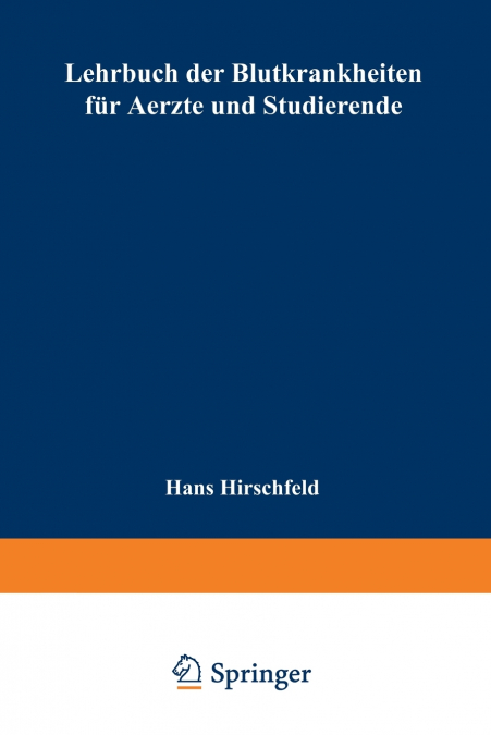 Lehrbuch Der Blutkrankheiten Fur Aerzte Und Studierende