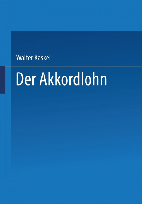 Der Akkordlohn