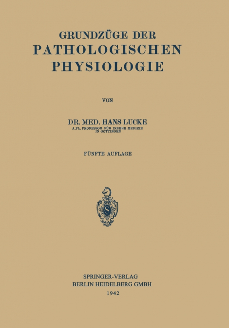 Grundzuge Der Pathologischen Physiologie