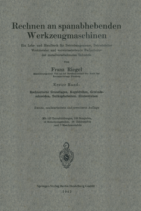 Rechnen an Spanabhebenden Werkzeugmaschinen