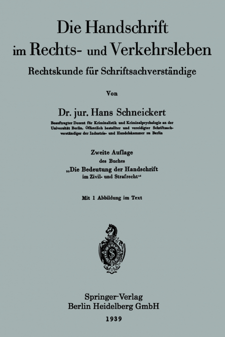 Die Handschrift Im Rechts- Und Verkehrsleben