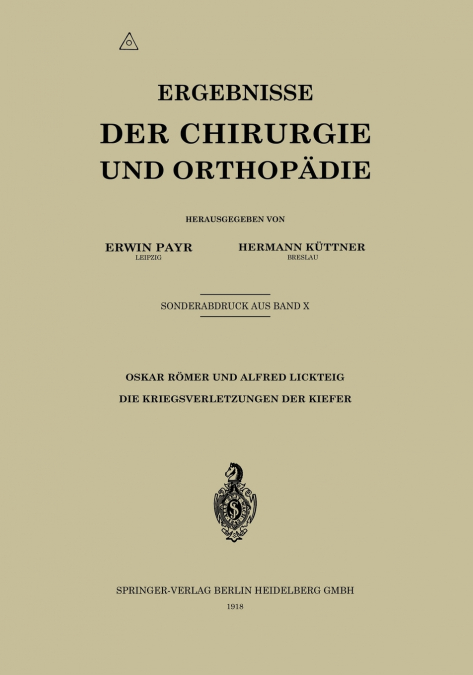 Die Kriegsverletzungen Der Kiefer