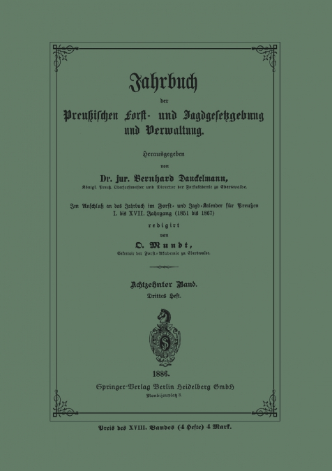 Jahrbuch Der Preussischen Forst- Und Jagd-Gesetzgebung Und Verwaltung