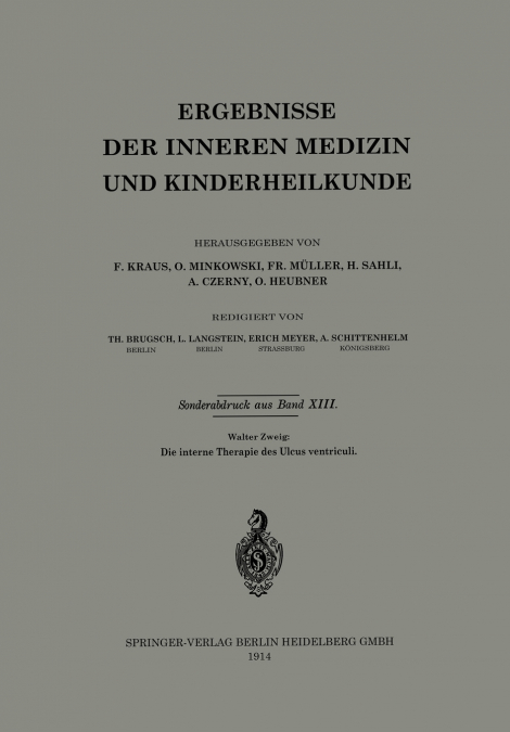 Die Interne Therapie Des Ulcus Ventriculi
