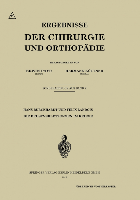 Die Brustverletzungen Im Kriege