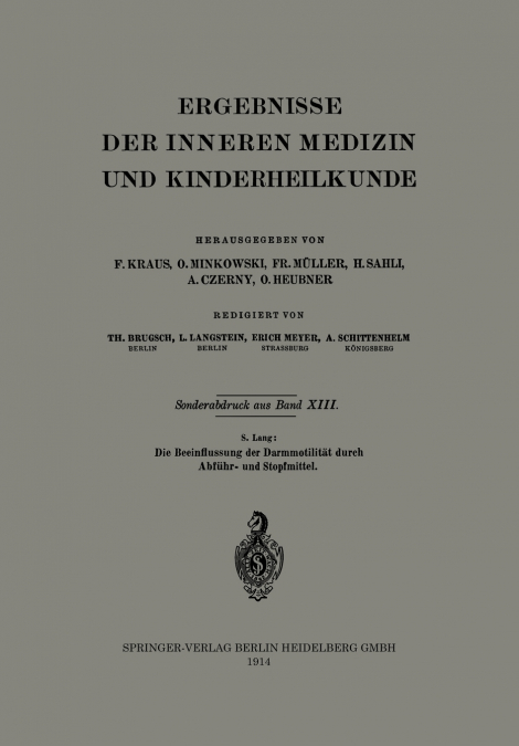 Die Beeinflussung Der Darmmotilitat Durch Abfuhr- Und Stopfmittel