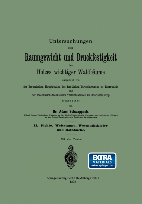 Untersuchungen Uber Raumgewicht Und Druckfestigkeit Des Holzes Wichtiger Waldbaume