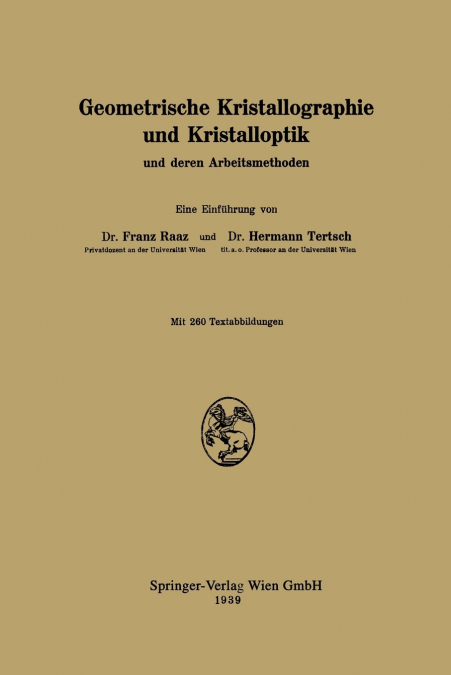 Geometrische Kristallographie Und Kristalloptik