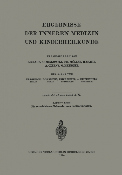 Die Verschiedenen Melaenaformen Im Sauglingsalter