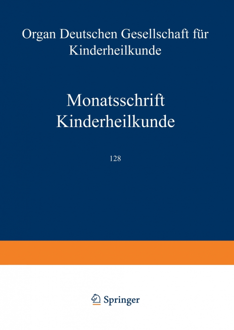 Monatsschrift Kinderheilkunde