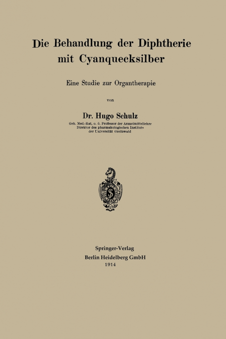 Die Behandlung Der Diphtherie Mit Cyanquecksilber