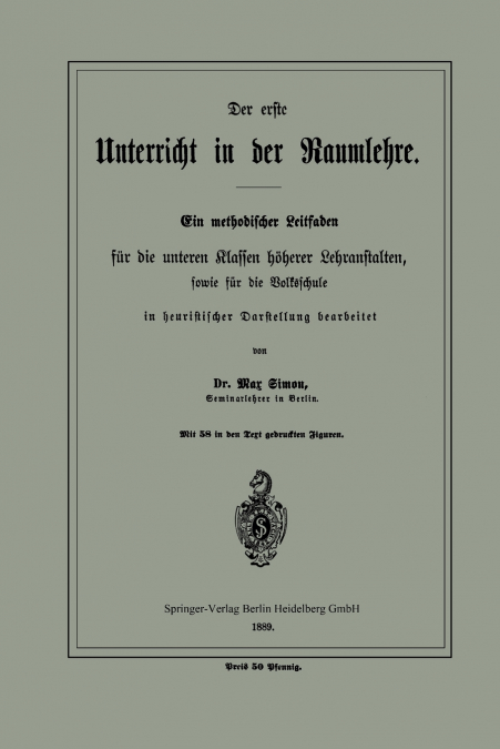 Der Erste Unterricht in Der Raumlehre