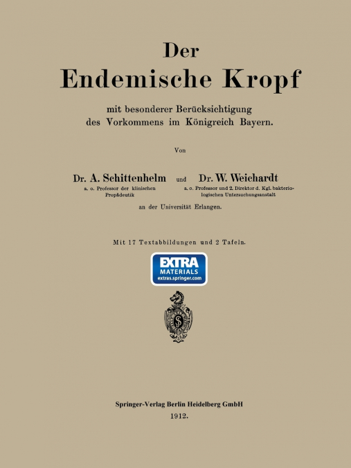Der Endemische Kropf Mit Besonderer Berucksichtigung Des Vorkommens Im Konigreich Bayern