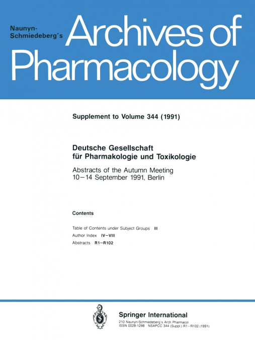 Deutsche Gesellschaft Fur Pharmakologie Und Toxikologie