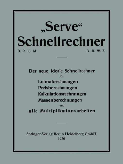 Serve Schnellrechner